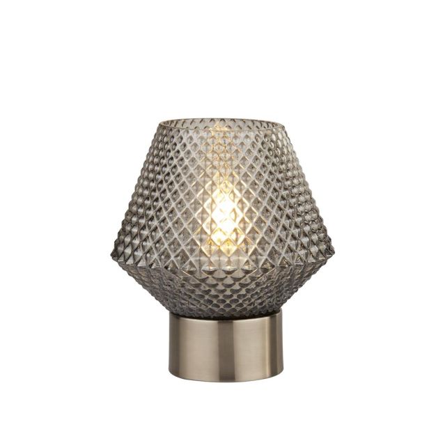 Searchlight Avia - Tischleuchte - Ø 15 x 18 cm - Rauchglas und schwarz