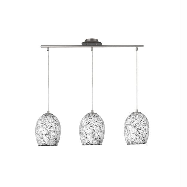 Searchlight Crackle - Pendelleuchte - 75 x 18 x 147 cm - weißes Crackle-Glas