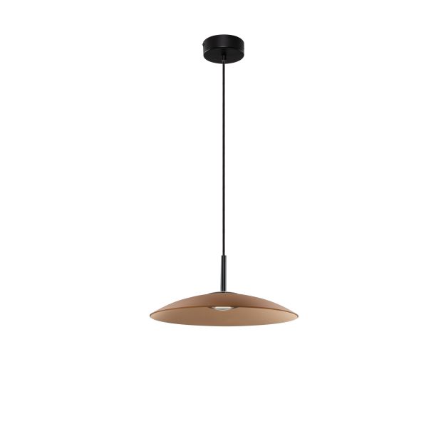 Nova Luce Polifemo - hängelampe - Ø 40 x 140 cm - 12W LED inkl. - Mokabraunes Glas und Sand schwarz