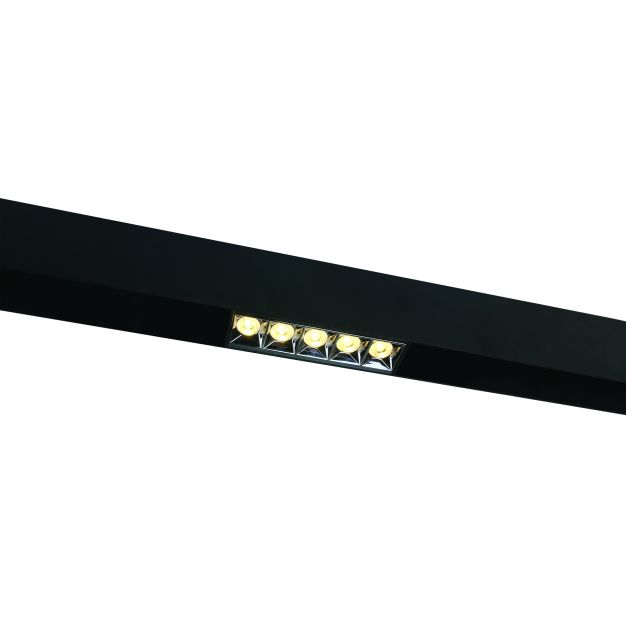 ONE Light Magnetschienensystem MAXI - linear - Schienenspot - 13,8 x 3,7 x 4,7 cm - 12W LED inkl. - schwarz mit silbernem Reflektor