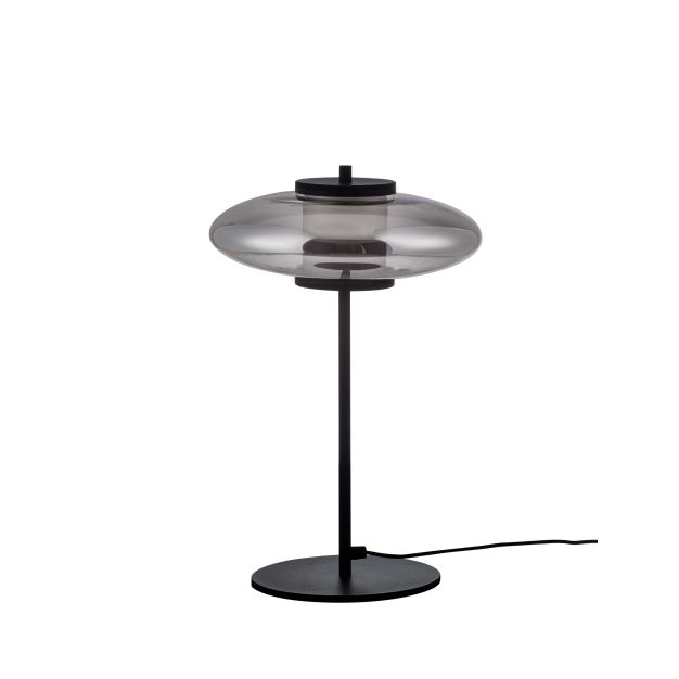 Nova Luce Ballet - Tischleuchte - Ø 26 x 40 cm - 8W dimmbar LED inkl. - sand schwarz und rauchgrau