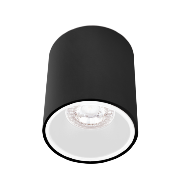 Century Italia Essenza Rondo - Aufbaustrahler 1L - Ø 9,6 x 10,2 cm - weiß und schwarz