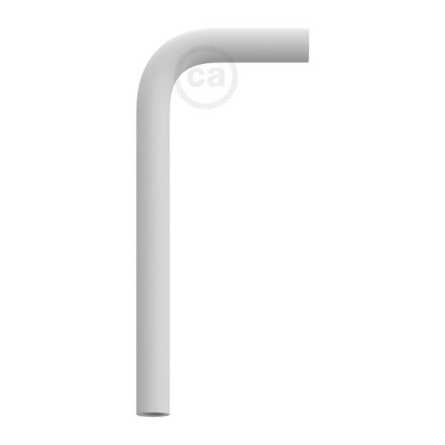 Creative Cables - gebogene Metall-Design-Verlängerungsstange - 14 x 6,5 cm - weiß
