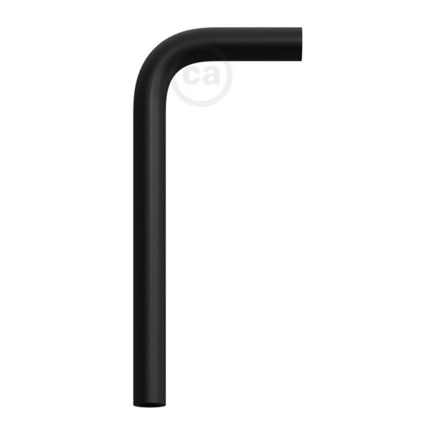 Creative Cables - gebogene Metall-Design-Verlängerungsstange - 14 x 6,5 cm - schwarz