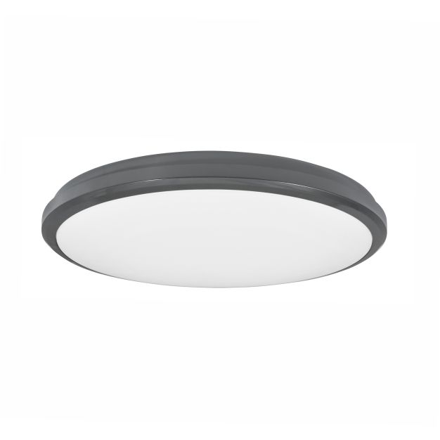 Nova Luce Tommy - Außen-Deckenleuchte - Ø 32 x 6 cm - 30W LED inkl. - IP54 - dunkelgrau und weiß