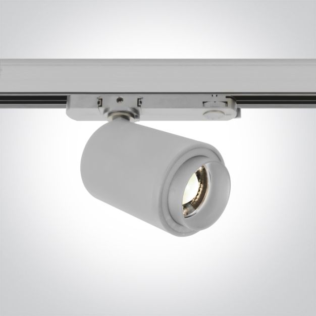 ONE Light COB Zoomable Cylinder - Stromschienenstrahler - Ø 7,5 x 12 cm - 20W LED inkl. - weiß - warmweiße Lichtfarbe