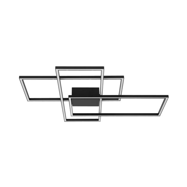 Nova Luce Bilbao - Deckenleuchte - 90 x 67 x 9 cm - 55W dimmbare LED inkl - mattschwarz