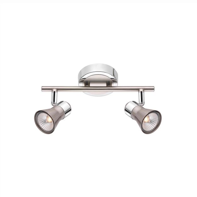 Nova Luce Galeria - Aufbaustrahler 2L - 25 x 16,5 cm - Nickel satiniert