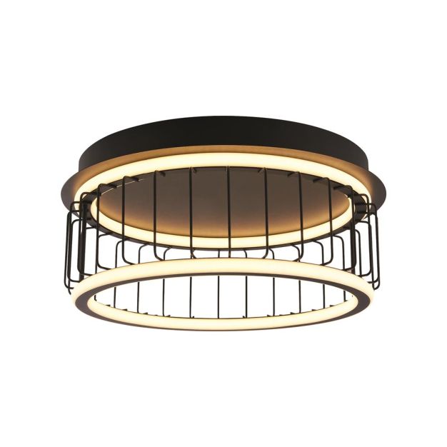 Searchlight Circolo - Deckenleuchte - Ø 40 x 18 cm - 3 Stufen dimmbar - 40W LED inkl. - schwarz und weiß