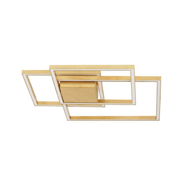 Nova Luce Bilbao - Deckenleuchte - 56 x 56 x 8,5 cm - 42W dimmbare LED inkl - gold