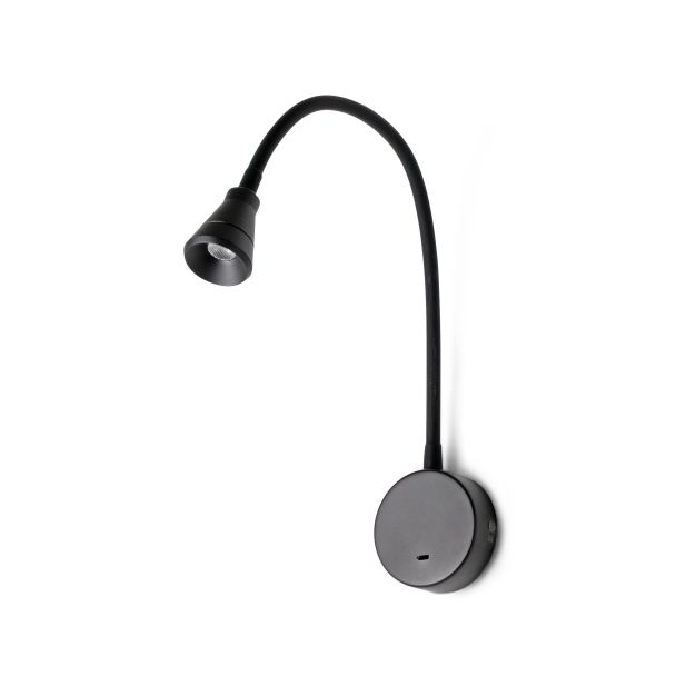 Faro Bell - Wandleuchte mit Schalter - 4 x 50 x 4 cm - 3W LED inkl. - mattschwarz
