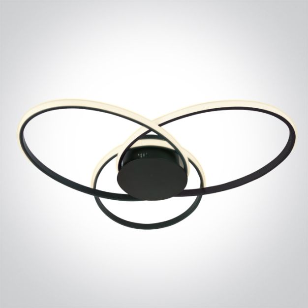 ONE Light Dekorativ - Deckenleuchte - 65 x 8,2 cm - 60W TRIAC dimmbare LED inkl - schwarz
