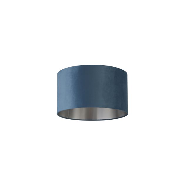 Searchlight Drum Shade – lampenschirm - Ø 38 x 22 cm - aquamarin und silber