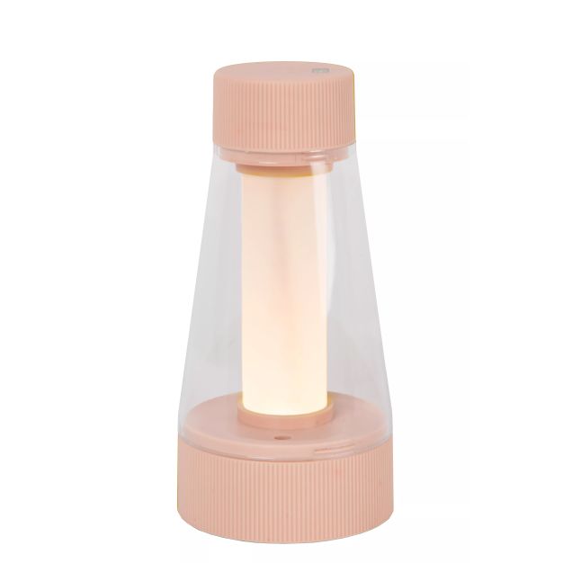 Lucide Lorali - wiederaufladbare Tischleuchte - Ø 7,7 x 16 cm - 1,2W LED mit Dimmfunktion inkl. - IP44 - rosa