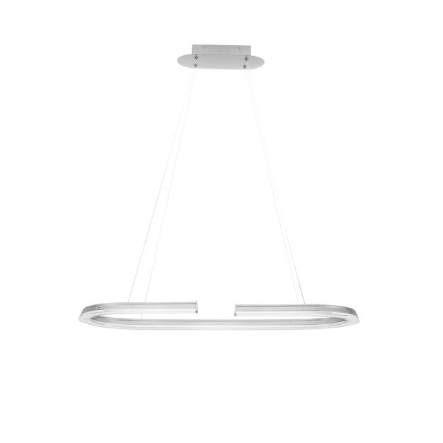 Nova Luce Elmo - Hängelampe  - Ø 90 x 125 cm - 48W dimmbar LED inkl. - Chrom Edelstahl