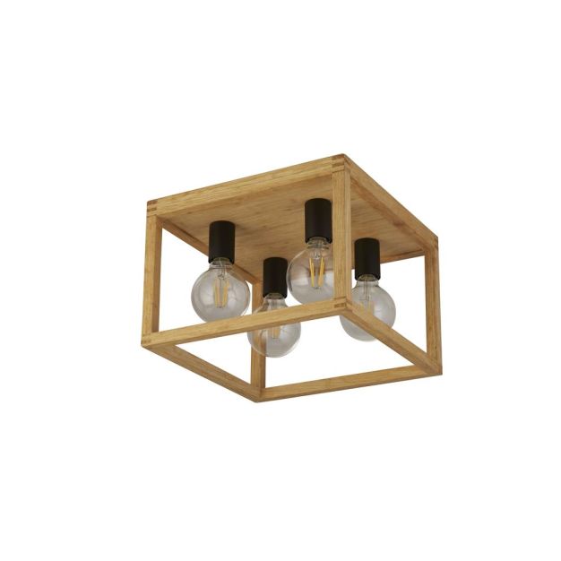 Searchlight Square - Deckenleuchte - 36 x 36 x 25 cm - schwarz und braun