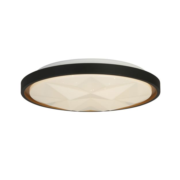 Searchlight Satellite - Deckenleuchte mit Fernbedienung - Ø 42 x 6 cm - 24W dimmbare LED inkl - schwarz und gold
