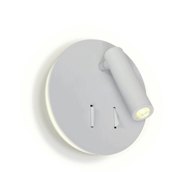 ONE Light Reading Spots - Wandleuchte mit Schalter - Ø 14,8 x 3,2 cm - 3W + 5W LED inkl. - weiß