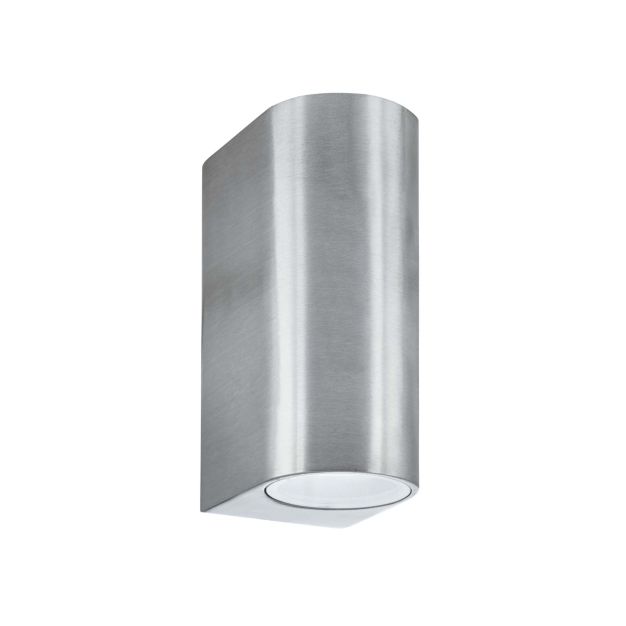 Searchlight Stratton 2 - Außenwandleuchte - 7 x 15 cm - IP44 - satiniert silber
