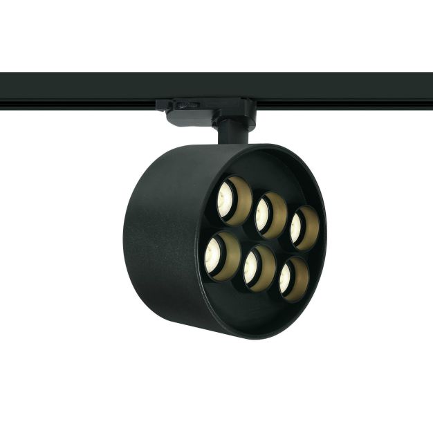 ONE Light Dark Light Tubes - Stromschienenstrahler - 3-Phasen-Schienensystem - Ø 13,5 x 7,7 cm - 36W LED inkl. - schwarz