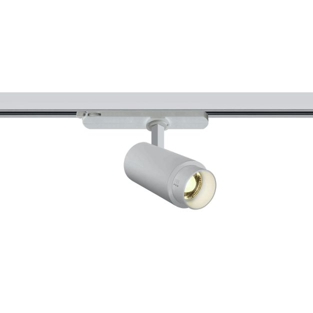 ONE Light Zoomable - Stromschienenstrahler mit verstellbarem Abstrahlwinkel von 20 bis 60 Grad - 3-Phasen-Schienensystem - Ø 5,5 x 14,8 cm - inkl. 15W LED - weiß