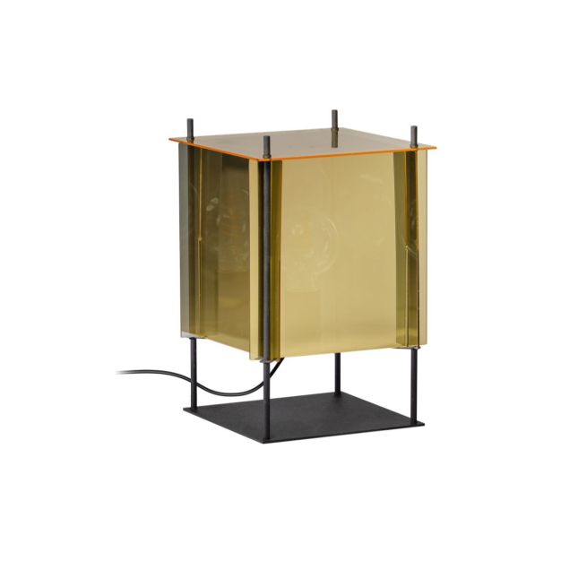 ETH Cube - tischleuchte - 25 x 25 x 38 cm - schwarz und gold/silber
