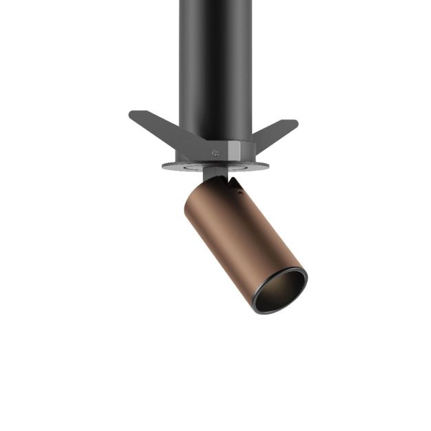 VK Lighting Coko - Aufbauspot mit Einbaurahmen - Ø 3,5 x 7,3 cm - Ø 60 mm Aufbaugröße, Ø50 mm Einbaugröße - 6W LED inkl. - Bronze