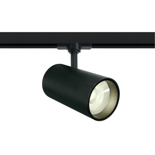 ONE Light COB Cylinder - Stromschienenstrahler mit COB LED - 3-Phasen-Schienensystem - Ø 9 x 20 cm - inkl. 30W LED - schwarz - Lichtfarbe warmweiß