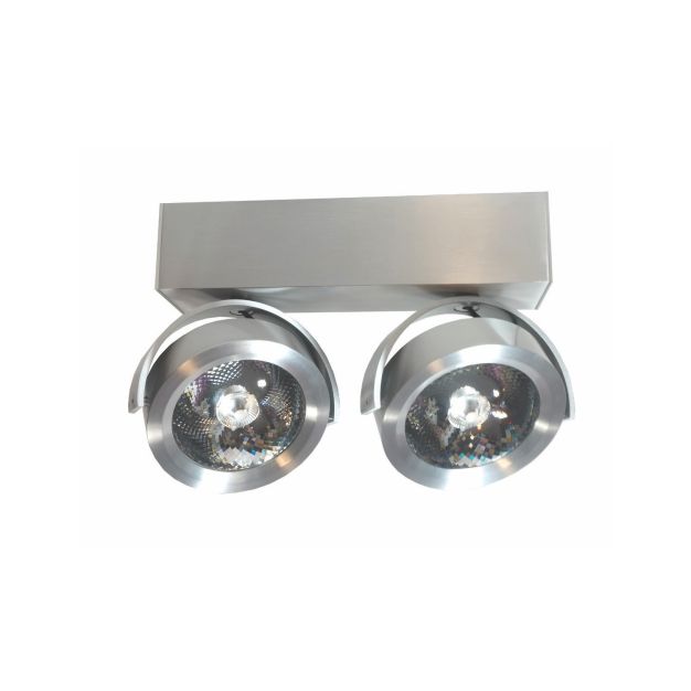 Artdelight Dutchess LED - Aufbaustrahler 2L - 25 x 6 x 19 cm - 2 x 13W dimmbare LED inkl - Aluminium