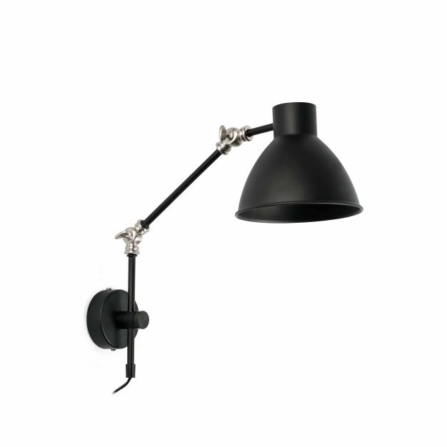 Faro Celia - Wandleuchte mit Schalter - 15,5 x 42 x 14,5 cm - mattschwarz