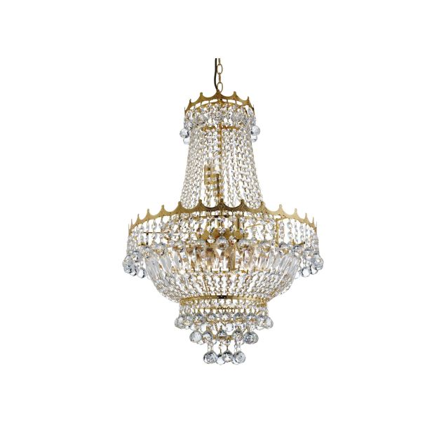 Searchlight Versailles - Kronleuchter - Ø 55 x 132 cm - gold und transparent