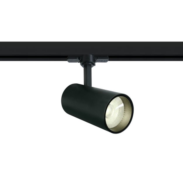 ONE Light COB Cylinder - Stromschienenstrahler mit COB LED - 3-Phasen-Schienensystem - Ø 7,5 x 18 cm - 20W LED inkl. - schwarz - weiße Lichtfarbe