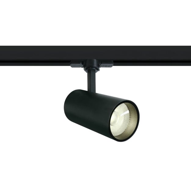 ONE Light COB Cylinder - Stromschienenstrahler mit COB LED - 3-Phasen-Schienensystem - Ø 7,5 x 18 cm - inkl. 20W LED - schwarz - Lichtfarbe warmweiß