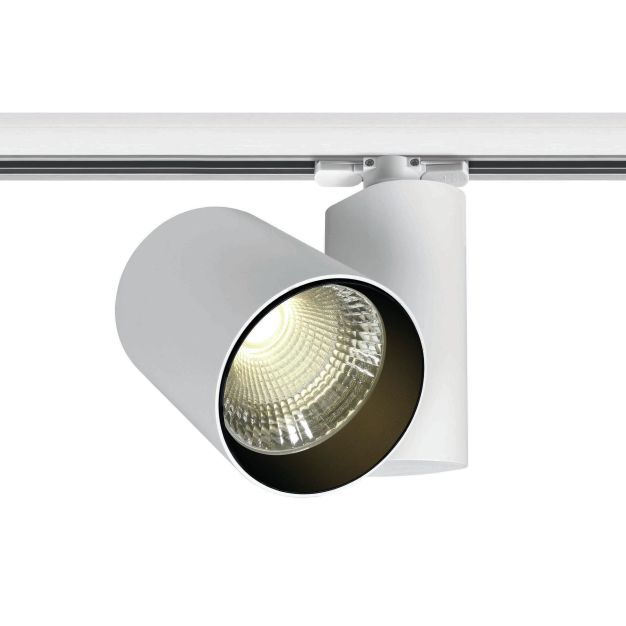 ONE Light COB Dark Light Cylinder - Stromschienenstrahler mit COB LED - 3-Phasen-Schienensystem - Ø 9,8 x 13 cm - 36W LED inkl. - weiß