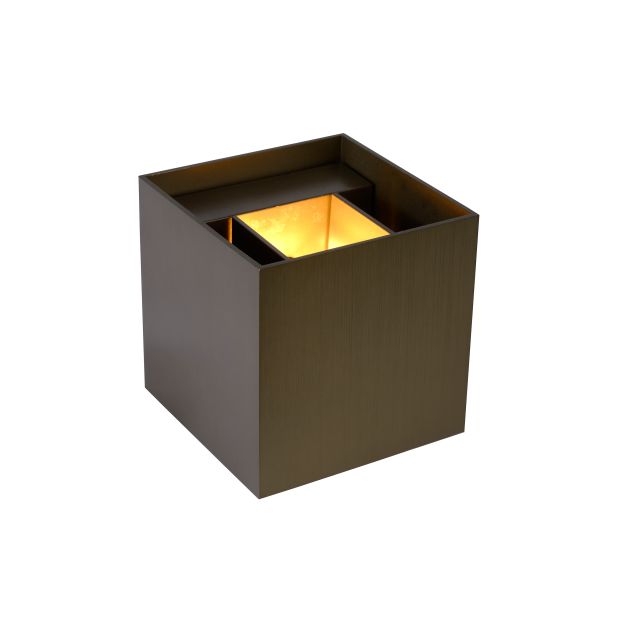 Lucide Xio - Wandleuchte - 9,7 x 9,7 x 9,7 cm - 3,5W dimmbare LED inkl - Kaffee