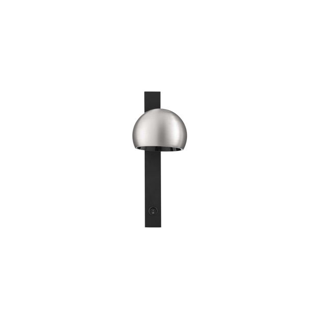 Nova Luce Lusa - wandleuchte - Ø 10 x 26 x 13 cm - 10W LED inkl. - nebliges nickel und schwarz