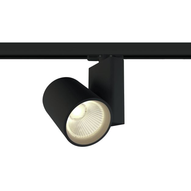 ONE Light COB Track Spot - Stromschienenstrahler mit COB LED - 3-Phasen-Schienensystem - Ø 10 x 14 cm - 42W LED inkl. - schwarz - Lichtfarbe warmweiß