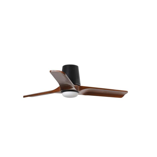 Faro Heywood Tub S - deckenventilator mit licht und fernbedienung - Ø 90 x 23,2 cm - matt schwarz und dunkles walnussholz