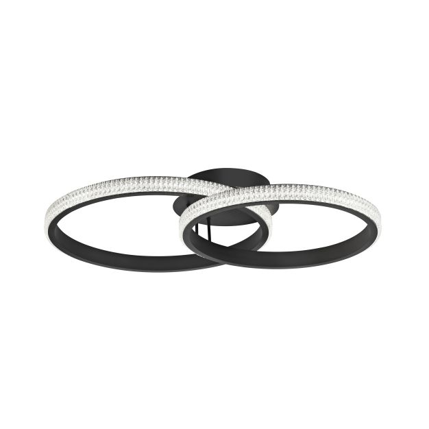 Nova Luce Nager - Deckenleuchte - 62,5 x 41,5 x 17 cm - 28W LED inkl. - sand schwarz
