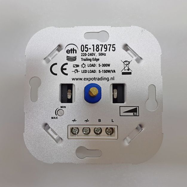 ETH - eingebauter Dimmer - geeignet für Platte + Knopf jung/peha/busch/berker/gira blinq
