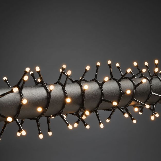 Konstsmide Weihnachtsbeleuchtung - LED-Lichtergirlande - 8,78 m - 400 x 0,015W inkl - IP44 - 2100K - schwarz