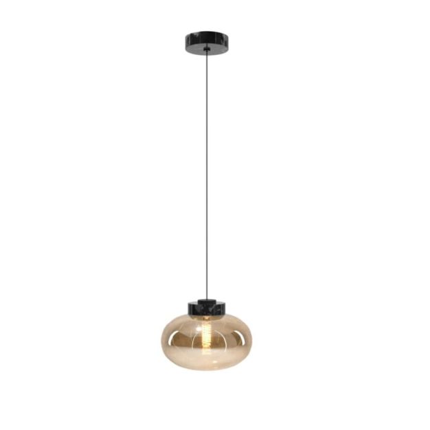 Maxlight Moonstone - Hängeleuchte - Ø 45 x 150 cm - Braunglas und Schwarz