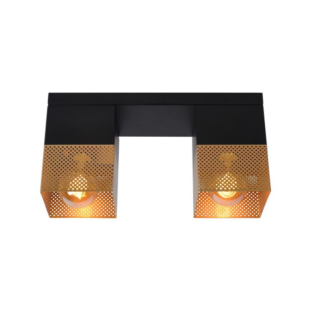 Lucide Renate - Deckenleuchte - 32 x 10 x 16 cm - schwarz und matt gold