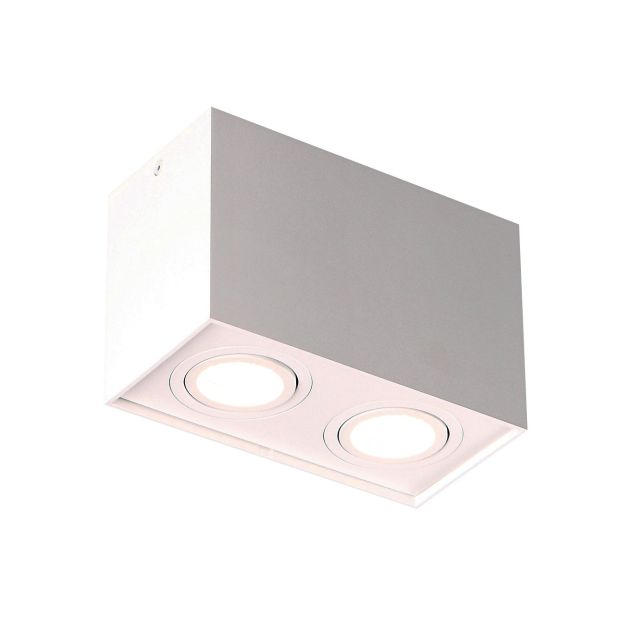 Maxlight Basic Square - Aufbaustrahler 2L - 19 x 12 cm - weiß