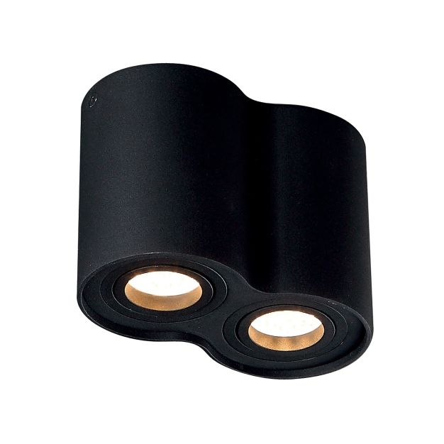 Maxlight Basic Round II - Aufbaustrahler 2L - 17 x 9 x 12 cm - schwarz