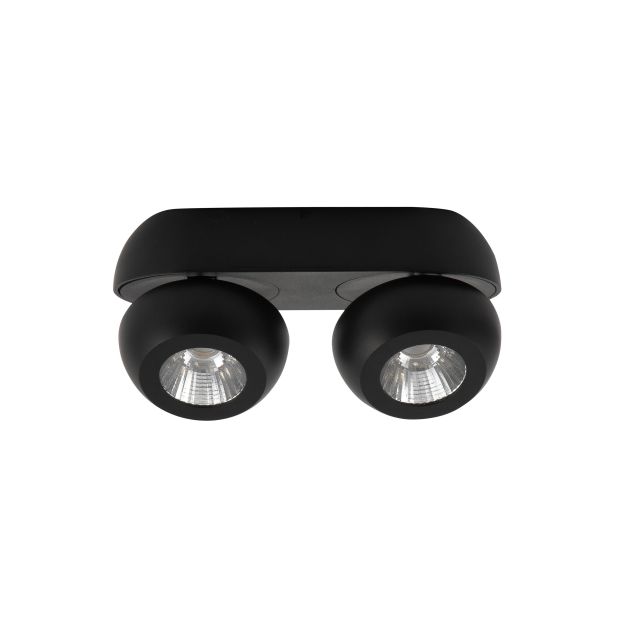 Nova Luce Gon - Aufbaustrahler 2L - 25 x 11 x 9 cm - 2 x 5W LED inkl. - Sand schwarz