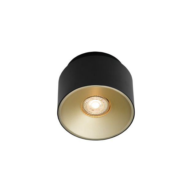 Nordlux Torone - Aufbaustrahler - Ø 13,6 x 10,6 cm - schwarz mit gold