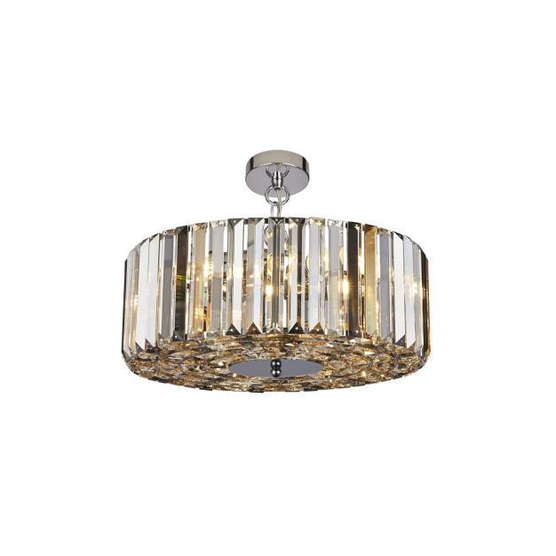 Searchlight Iris - Deckenpendelleuchte - Ø 50 x 132 cm - Chrom und Amber