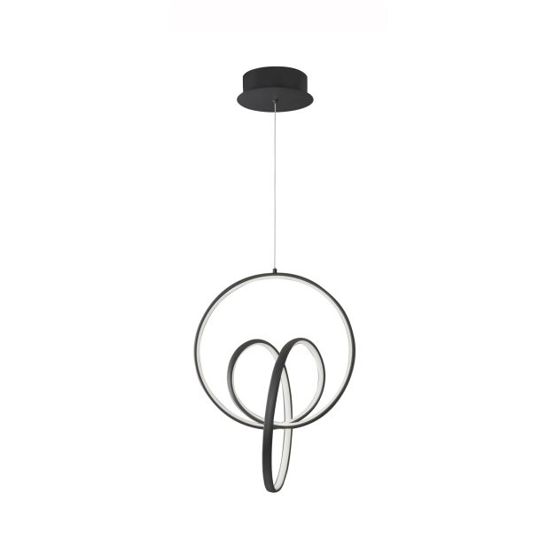 Nova Luce Rings - Pendelleuchte - Ø 40 x 120 cm - 43W dimmbare LED inkl. - Sand schwarz