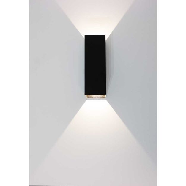 Artdelight Vegas - Außenwandleuchte - 5 x 5 x 15 cm - 2 x 1,5W LED inkl. - IP65 - schwarz